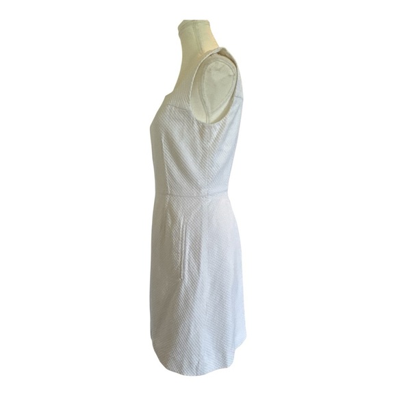 Tory Burch Cotton Pique Square Neck White Mini Dress Sz 6 Minimalist Casual - Picture 13 of 16